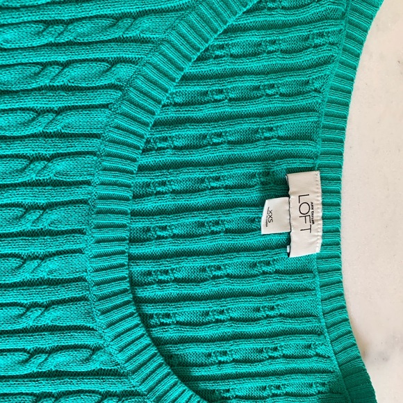 Loft cable knit sweater, 3/4 sleeves, green - Picture 3 of 4